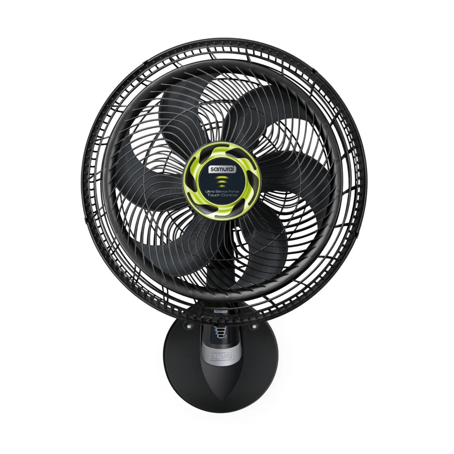 Ventilador de pared 18 pulgadas SAMURAI negro con aspas grandes y diseño seguro para refrigeración eficiente